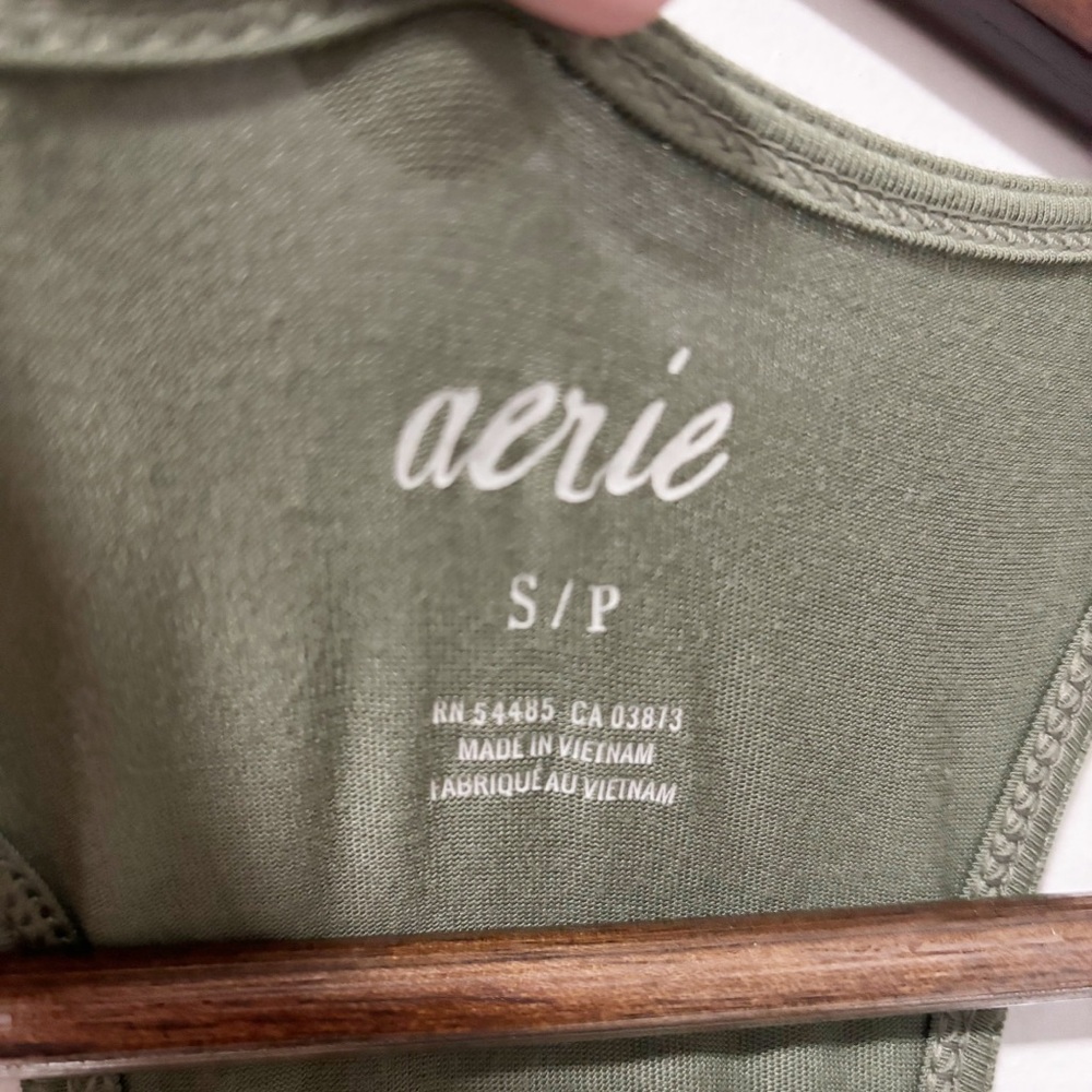 Aerie Womens Green Jumpsuit Casual Resort Wear Cinch Waist Pockets Size‎ Small - Picture 6 of 10